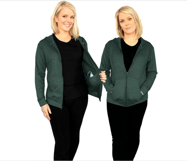 Mastectomy drain holding hoodie