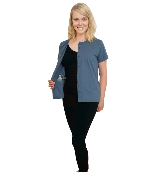 blue mastectomy top