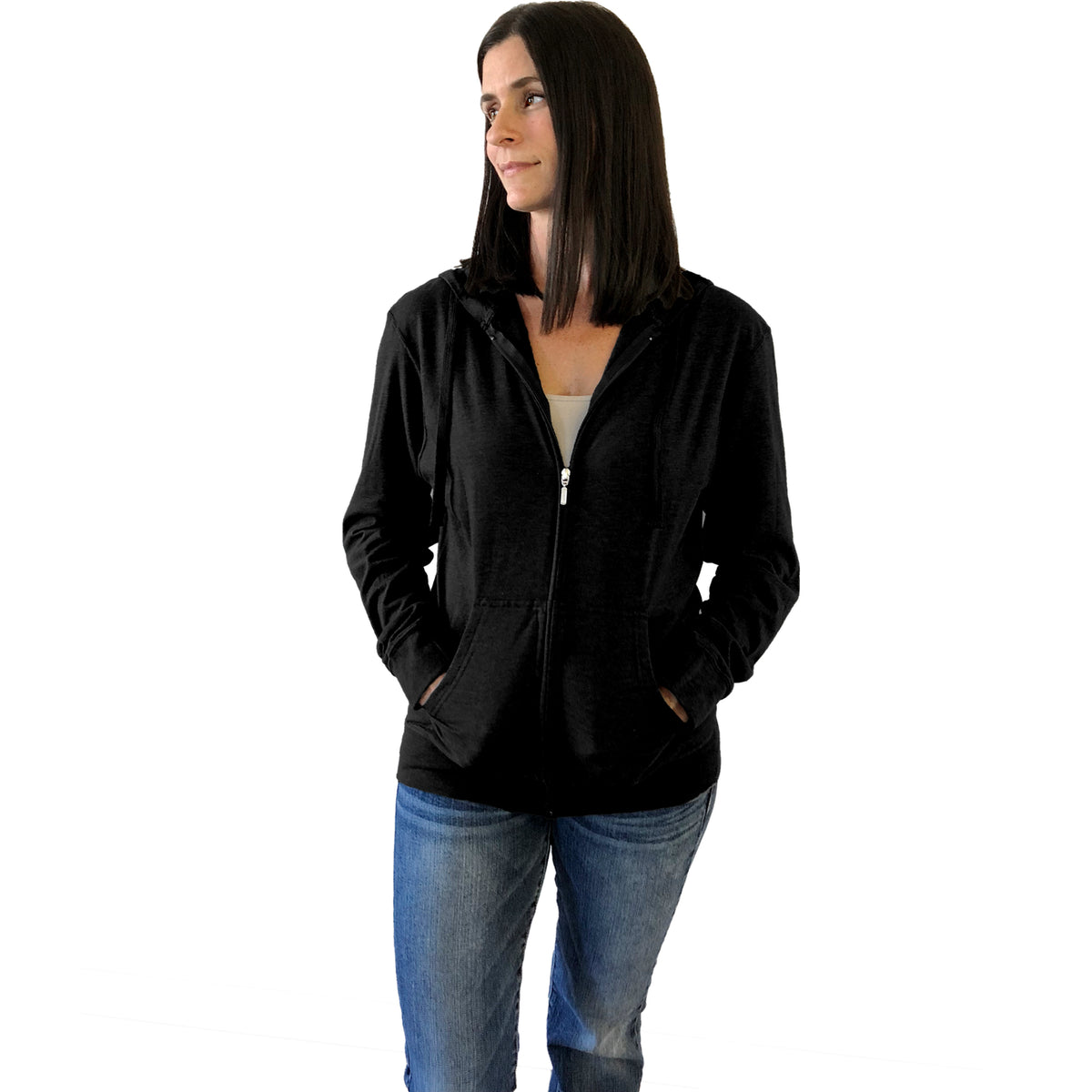 Recovery Zipper Tunic Hoodie With Inner Drain Pockets