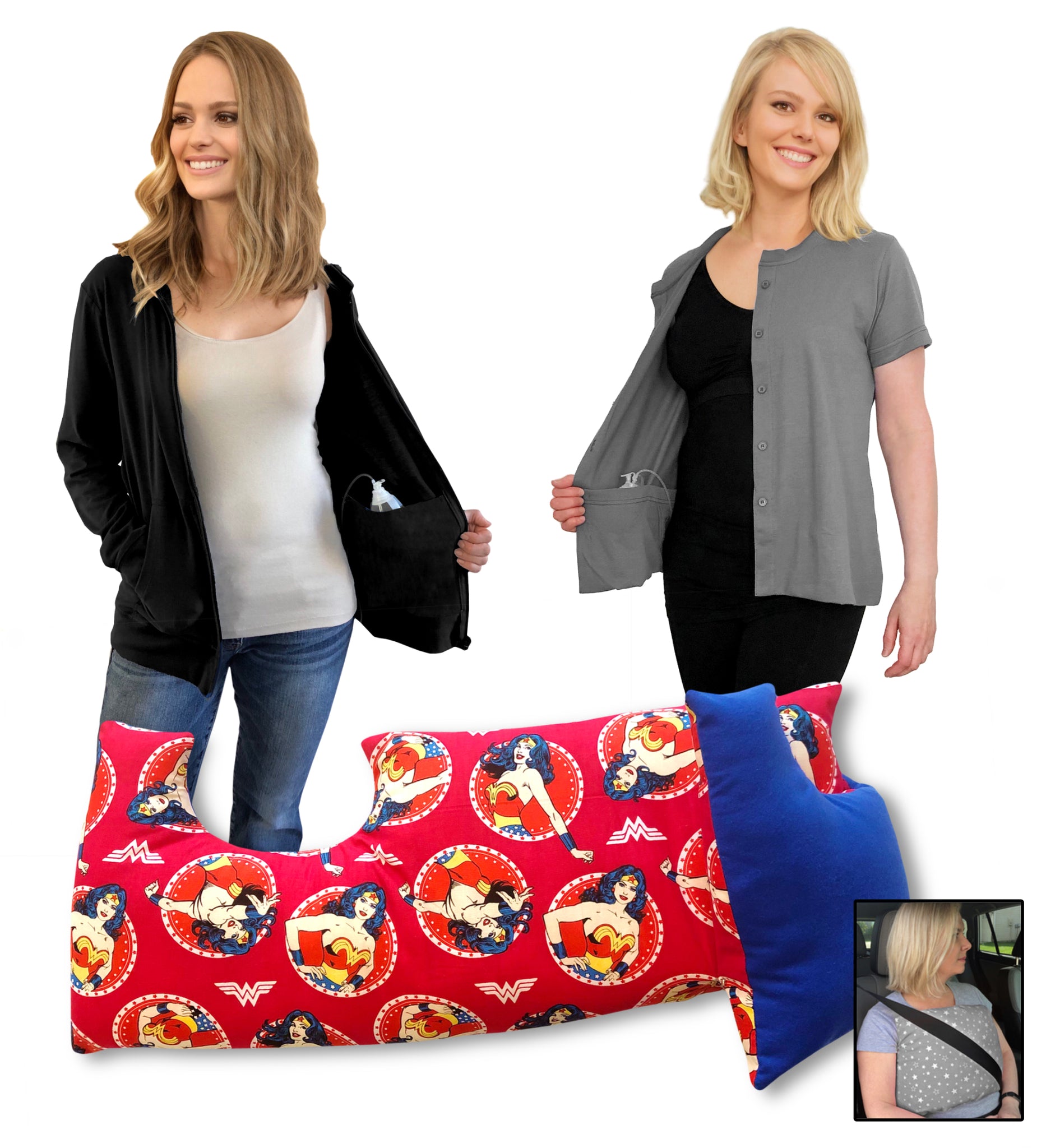 3 Pack MASTECTOMY Kit Must Have SHIRT and Chest PILLOW (pwp,T1,Hb) 3+ discount included!