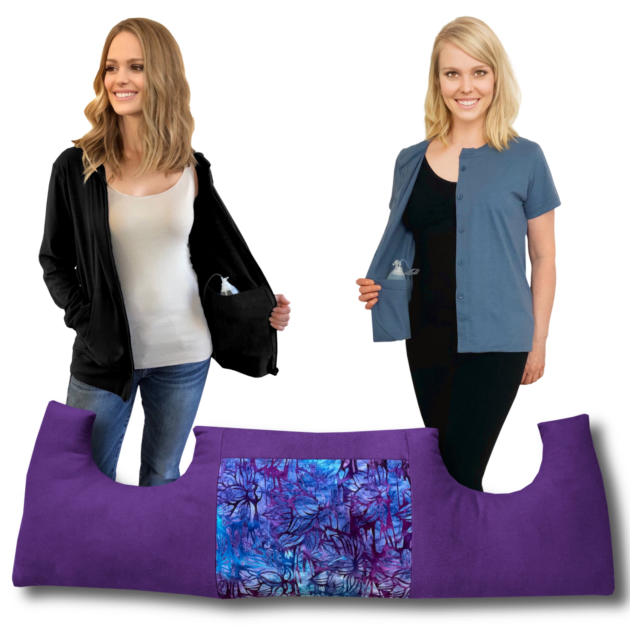 3 Pack MASTECTOMY Kit Must Have SHIRT and Chest PILLOW (Ppp,T1,Hb)