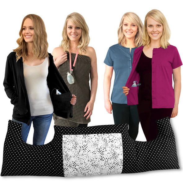 Mastectomy 5 Pack - 1 Pillow, 1 Hoodie, 2 Tops, 1 Shower Lanyard (Hb,T2)