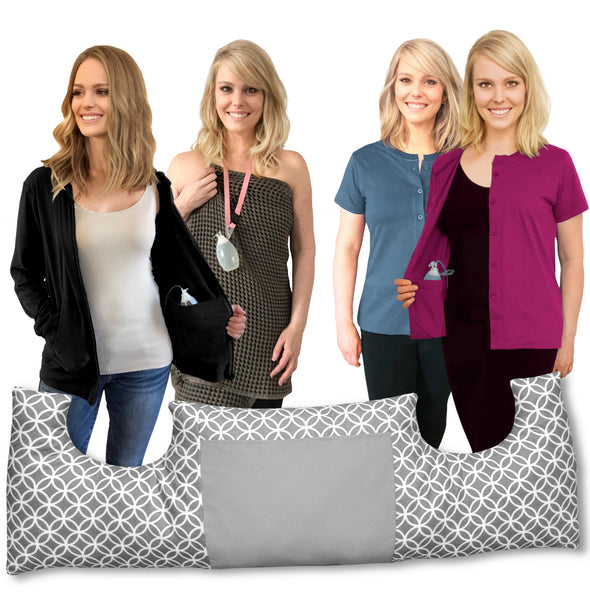 Mastectomy 5 Pack - 1 Pillow, 1 Hoodie, 2 Tops, 1 Shower Lanyard (Hb,T2)