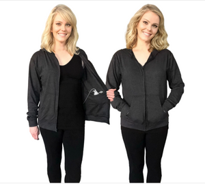 Mastectomy hoodie to hold post op drains