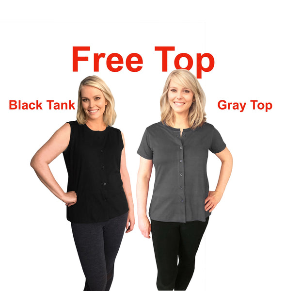 SHIRT for MASTECTOMY Surgery with Drain Holder Pockets