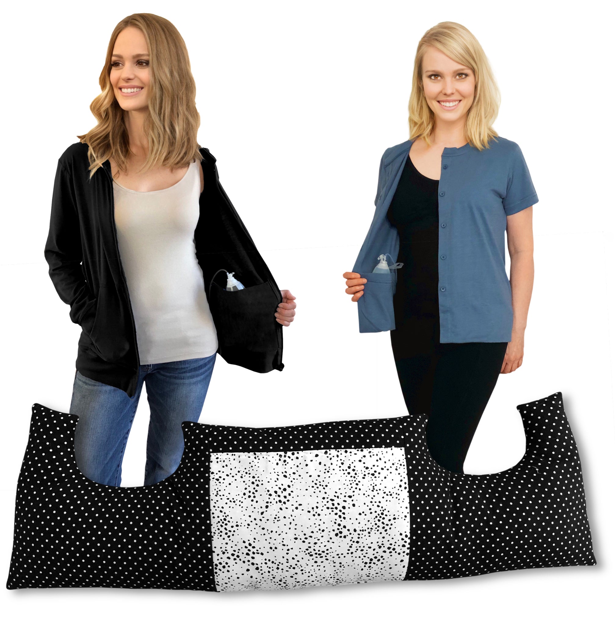 3 Pack MASTECTOMY Kit Must Have SHIRT and Chest PILLOW (Pqp,T1,Hb)
