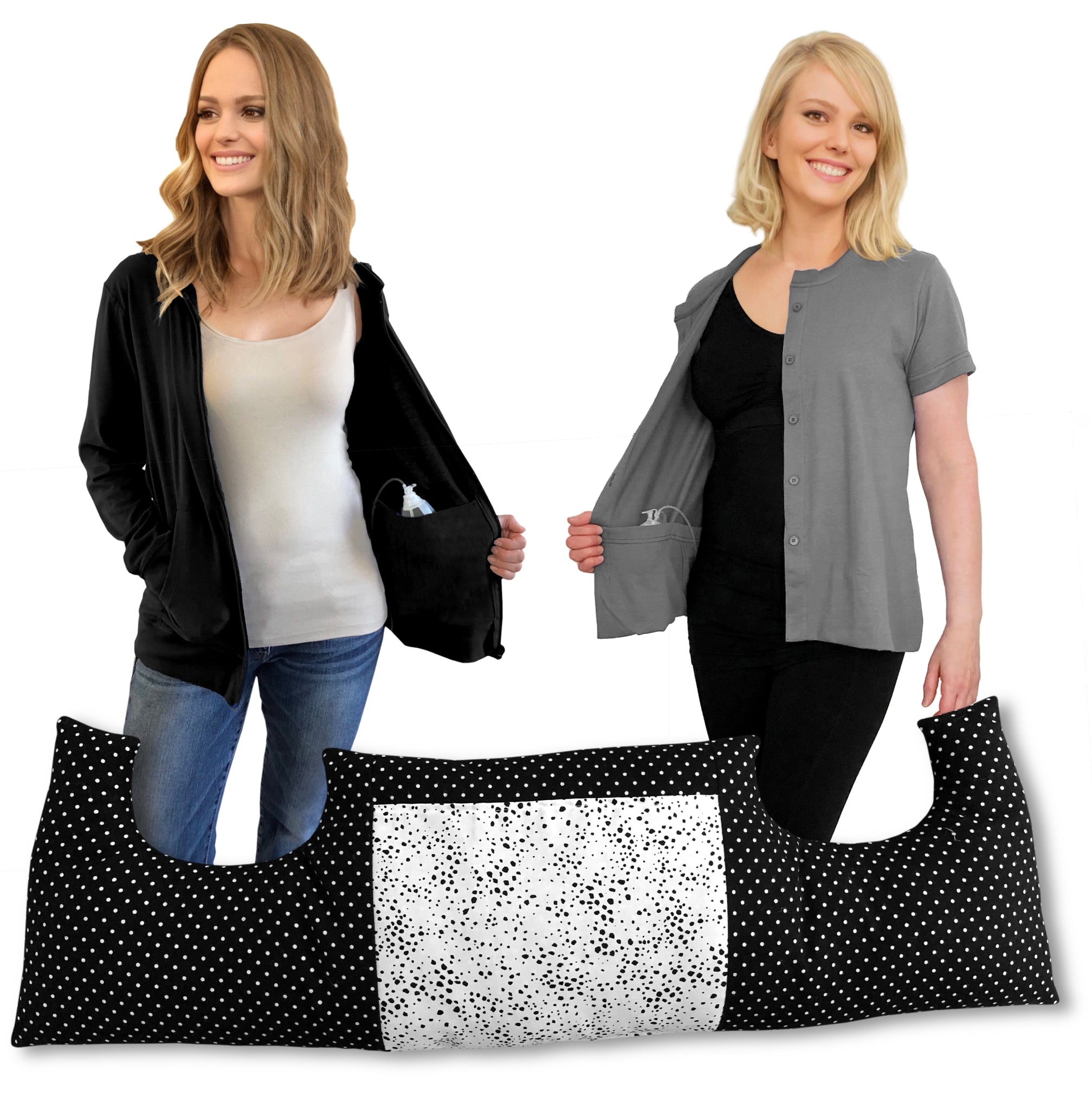 3 Pack MASTECTOMY Kit Must Have SHIRT and Chest PILLOW (Pqp,T1,Hb)