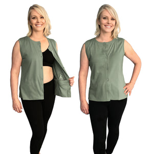 SHIRT for MASTECTOMY Surgery with Drain Holder Pockets