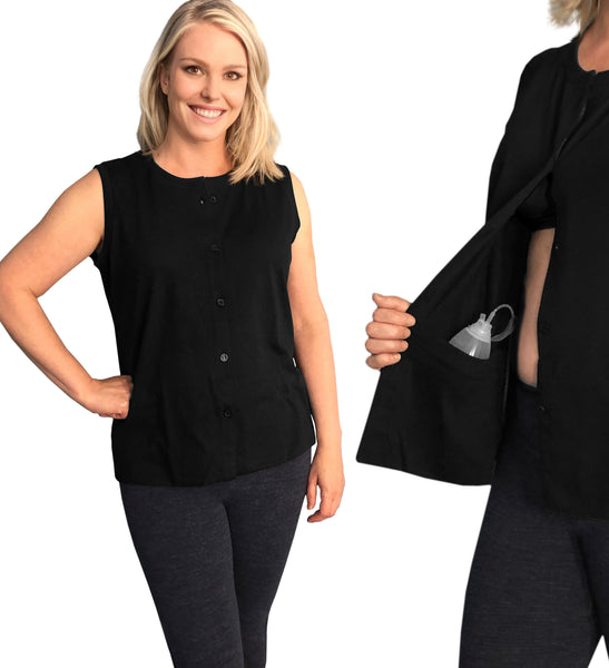 SHIRT for MASTECTOMY Surgery with Drain Holder Pockets