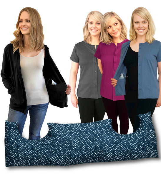 Mastectomy 5 Pack - 1 Pillow, 1 Hoodie, 3 Tops 3+ discounted (Hb,T3)
